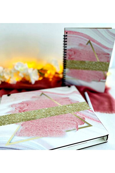 LİNOVERA Wooden Notebook Pen Set with Wooden Box - Pink1