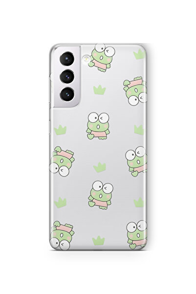 FLAMENKO حافظة هاتف شفافة بنمط الضفدع الصغير لهاتف سامسونج جالاكسي S22