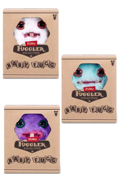 TOYFEST Mini Collectible Zuru Fuggler Baby Fuggs Funny Ugly Plush Toys Set of 9 Single Iceland - 9cm
