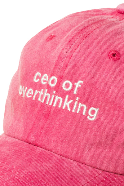 Nome Studio Yazı Nakışlı Şapka Pamuk Kumaşlı ve Nakışlı Şapka Ceo of Overthinking Sloganlı Şapka