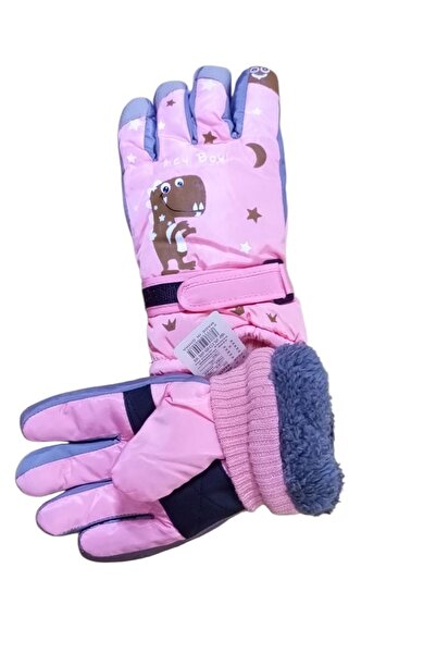 Kezban Tekstil Ski, Snow Waterproof with Fur Inside 8-10 Years Children's Gloves