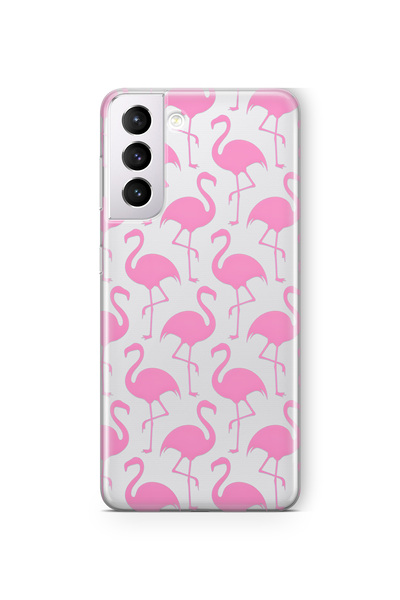 FLAMENKO حافظة هاتف شفافة بنمط فلامينجو متوافقة مع هاتف سامسونج جالاكسي S22