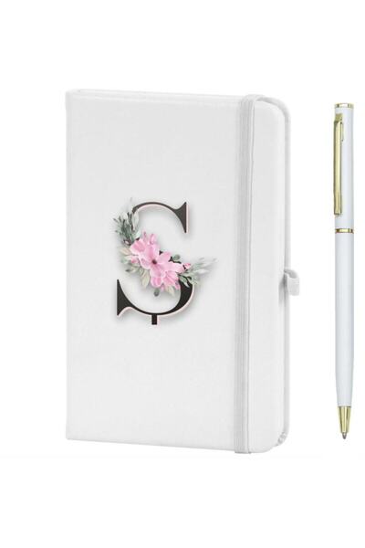 CVCWOOD Letter Ş Flower Pattern Printed Notebook