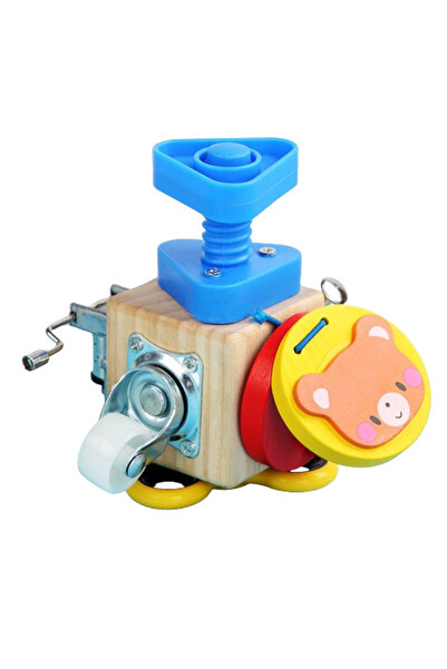 OEM Busy Cube Montessori – cub senzorial 3-în-1 din lemn pentru copii 3 ani+