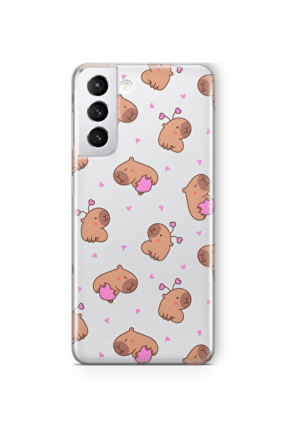 FLAMENKO حافظة هاتف شفافة بنمط كابيبارا اللطيف لهاتف سامسونج جالاكسي S22