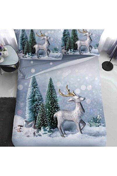 Casa de Vis Bedding set, 1 person, 140 x 200 cm, multicolor, satin cotton, 4 pieces, winter holidays