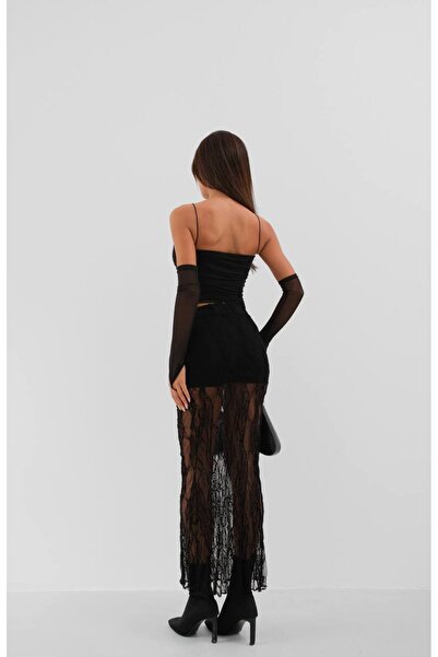 Secret Passion Lingerie Γυναικεία μπλούζα από τούλι με λεπτομέρεια με μανίκια και λουράκια New Season 24s15025