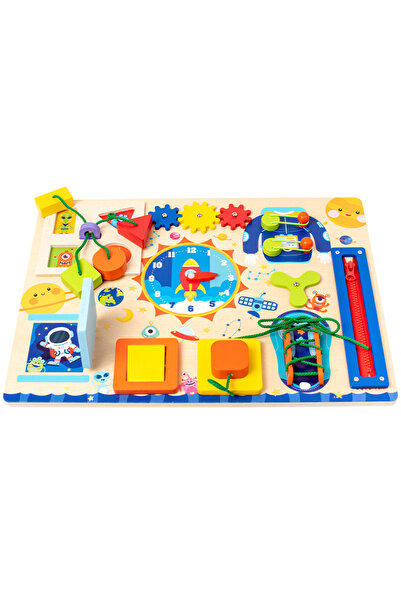 OEM Placă senzorială Montessori– Busy Board din lemn | ZukiToys.ro