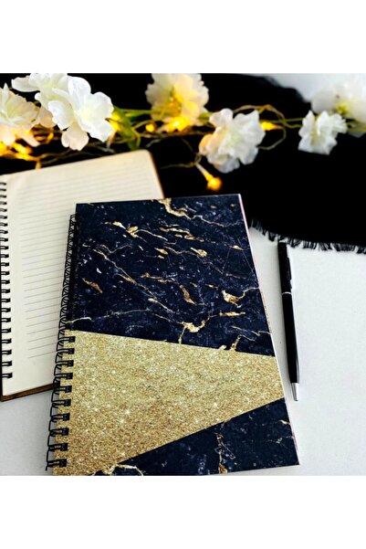 LİNOVERA Black Gold Notebook Pen Set