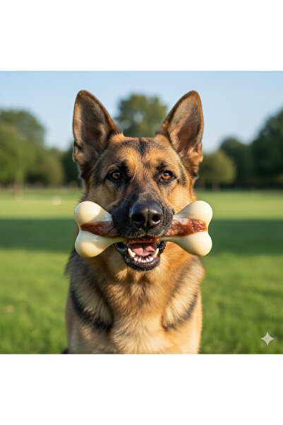 Tasma Market Sığır Eti Aromalı Kemik Şekilli Köpek Oyuncağı – 21 cm, Büyük Irklar İçin L