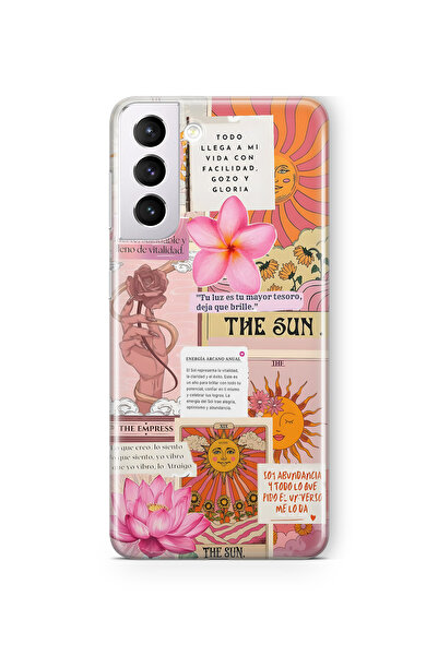FLAMENKO حافظة هاتف شفافة بنمط الشمس والتارو لهاتف سامسونج جالاكسي S22