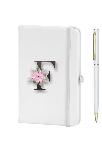 CVCWOOD Letter F Flower Pattern Printed Notebook
