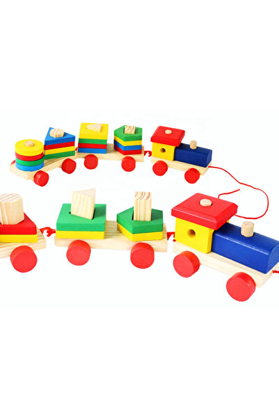 OEM Trenulet lemn Montessori sortator – 4 coloane | ZukiToys.ro