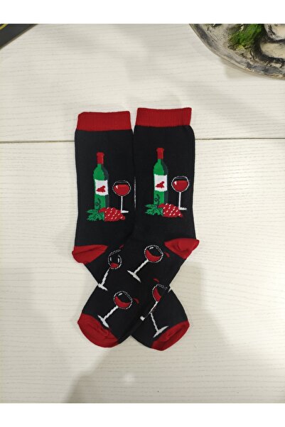 ikosga Wine and Goblet Patterned Socet Socks 40 - 46