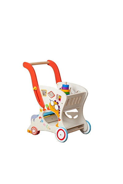 OEM Căruț din lemn cu forme geometrice – Jucărie educativă Montessori | ZukiT...