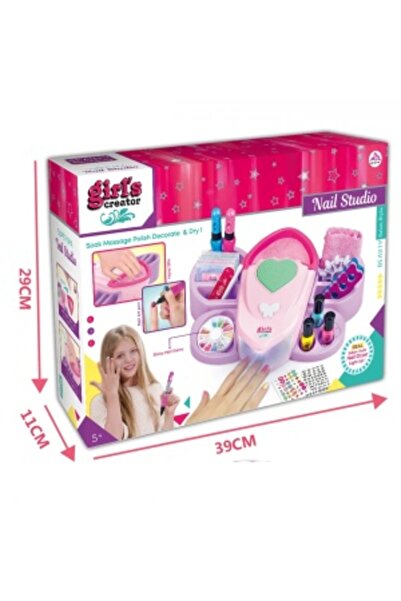 CREATIVE Super Spa Nail Studio manicure set for girls with LED lamp, 3 nail polishes, file, multicolor