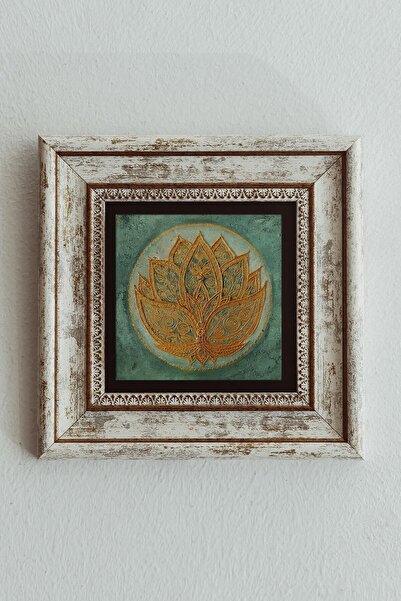 Genel Markalar Lotus Çiçeği Çerçeveli Taş Tablo , Çerçeveli Taş Duvar Dekoru