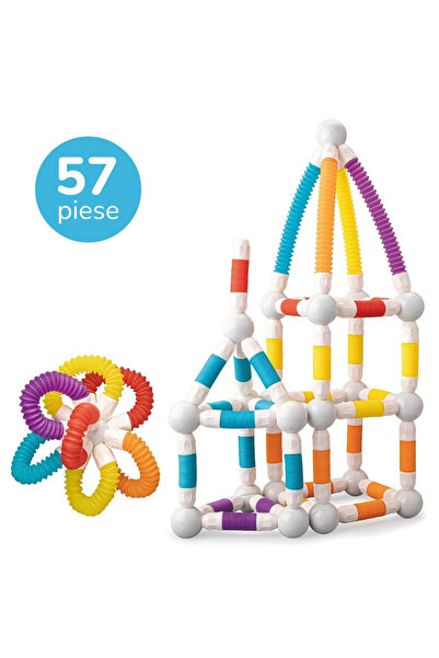 Toyska Flexible magnetic construction set with tubes and balls, 57 pieces, multicolor