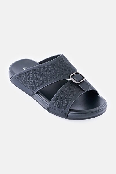Algspar Men Slip On Arabic Sandals, Black