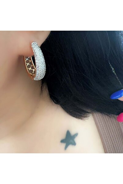ACAR TAKI Xuping Zircon Stone Oval Earrings-Rose Color Acr7100