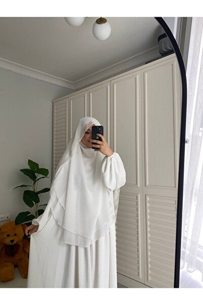 Hijab 2-Layered Shaded Oval Souffle Hajj Umrah Hijab Abaya (Soulfle Only)