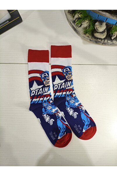 ikosga Captain America Patterned Socet Socks 40 - 46
