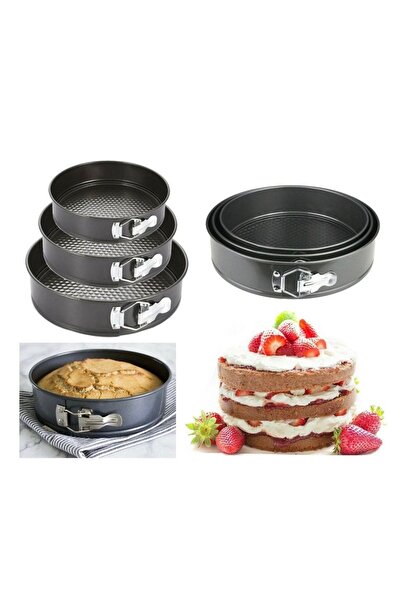 cc bin shihon Cake Pan Set of 3 Professional Springform Cake Pans with Easy Release and Lock 24/26/28cm