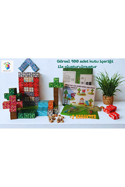 RoRoToys 100 Parça Manyetik Minecraft Orman Temalı Yapı Oyuncağı | Zeka Geliş...