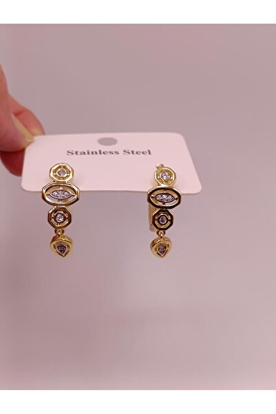 RP COMPANY أقراط من الذهب والفولاذ المرصع بالأحجار الكريمة