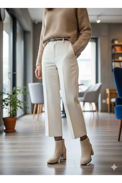 Efe Süet Kadın Bot Kalın Topuklu Topuk Yükseklik 6 Cm Taba Renk Dar Kalıp