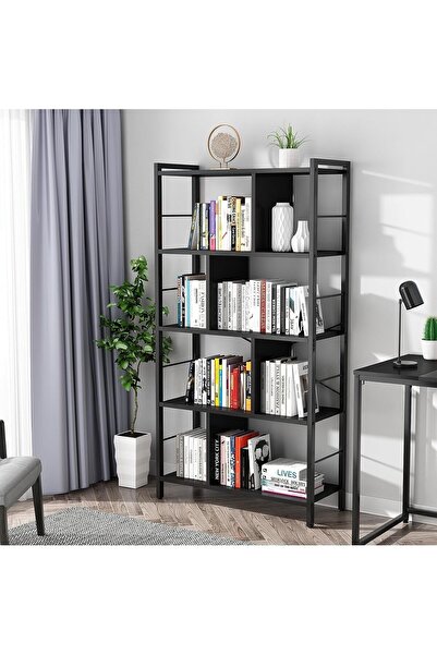 Gogoya 5-Tier Bookshelf Bookcase Storage Shelving Unit (Black)