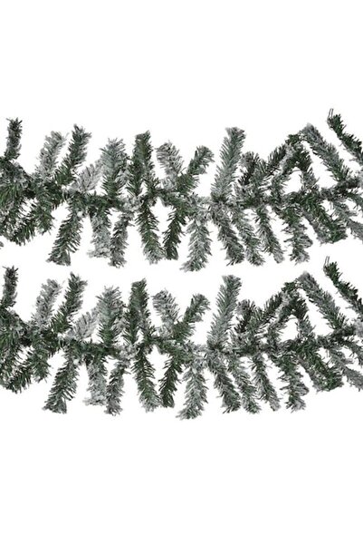 OEM Διακοσμητική Χριστουγεννιάτικη Γιρλάντα Πράσινη με Χιόνι 2,7μ x 10εκ.