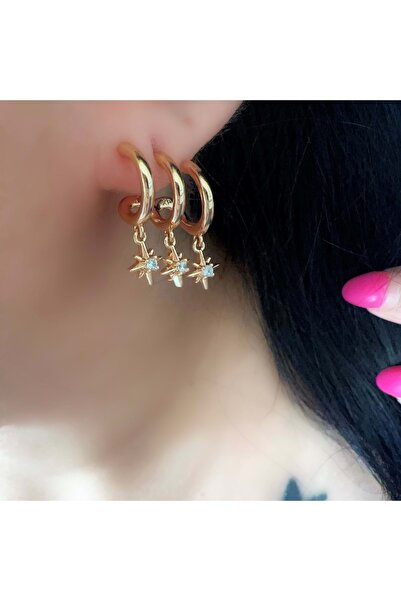 ACAR TAKI أقراط XUPING ثلاثية الأبعاد، أقراط نجمة متدلية - لون وردي ACR7120