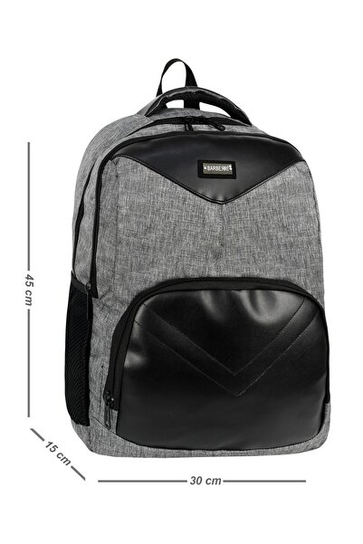 ZS DEMİR Linen Fabric Full Lining Daily School Backpack with Laptop Compartment