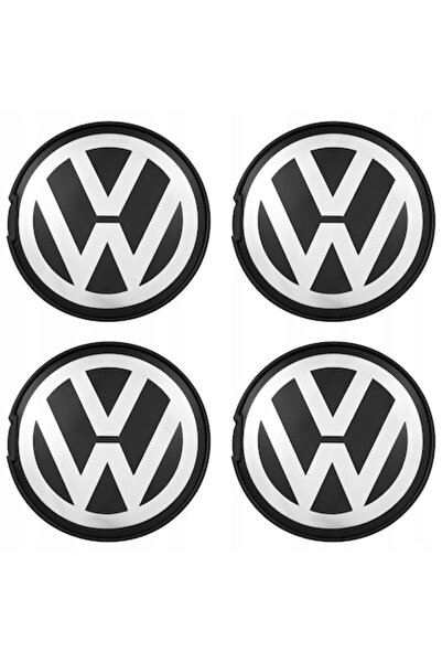 OEM Capace centrale de roată pentru VOLKSWAGEN 56 mm, negru-argintiu, set de 4