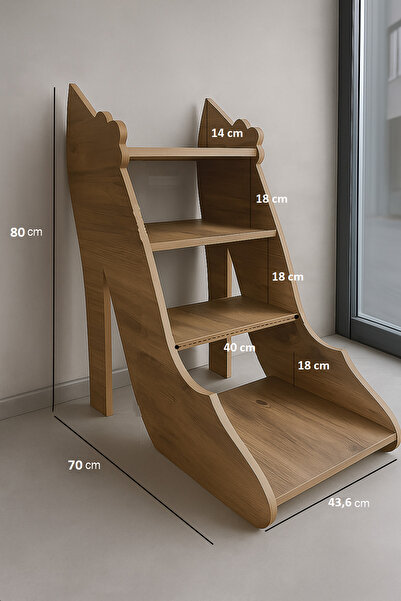 Tok-Co Topuklu Ayakkabı Görünümlü Ahşap Ayakkabılık & Raf