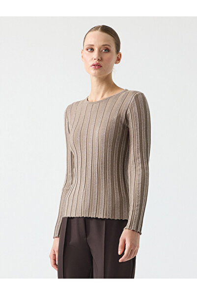 Unique Simli İp Şeritli Triko Vizon 261026-26k