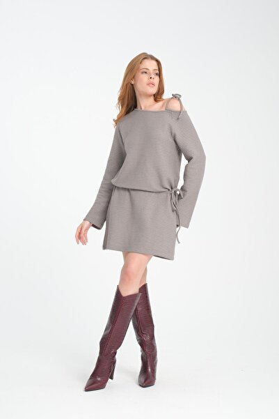 Store %100 Pamuk Diz Üstü Rahat Kesim Günlük Elbise