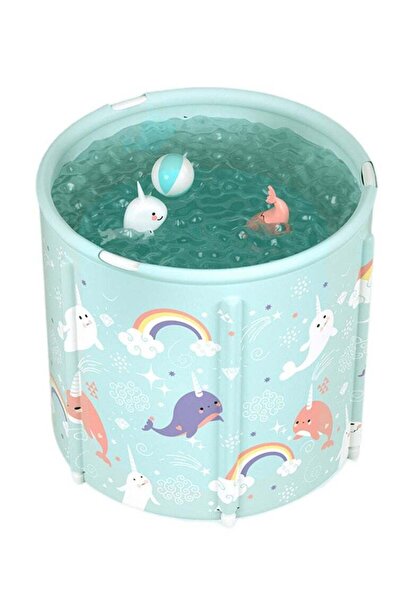 Arabest حوض استحمام محمول قابل للطي للأطفال 60×60 سم (عالم المحيط)