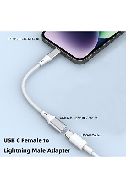 KOWVOWZ USB‑C Female to Lightning Male Adapter — 60W Fast Charging & Data Transfer (iPhone/iPad/