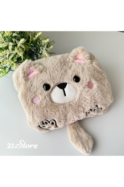 Löwin Sevimli Hayvan Figürlü El Geçmeli Yumuşak Peluş Sıcak Su Torbası | 1 Litre