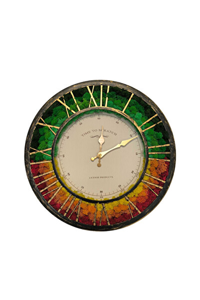 OEM Wall clock decorated with stabilized lichens ArtbyHand