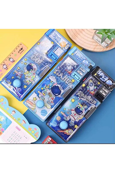 ÖZ KIRTASİYE Astronot Çok Gözlü Sulu Oyunlu Kalemtraşlı Kalemlik (1adet)