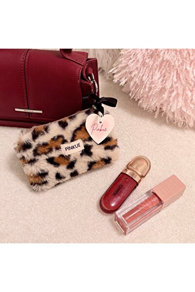 PİNKUE Mini suport pentru carduri/poșetă/charm pentru geantă cu model leopard