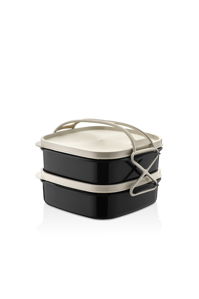 Mons 2-Layer Storage Container Qlux 2-Layer Food Container Camping Picnic School Athlete Workplace Lunch Box L-00795