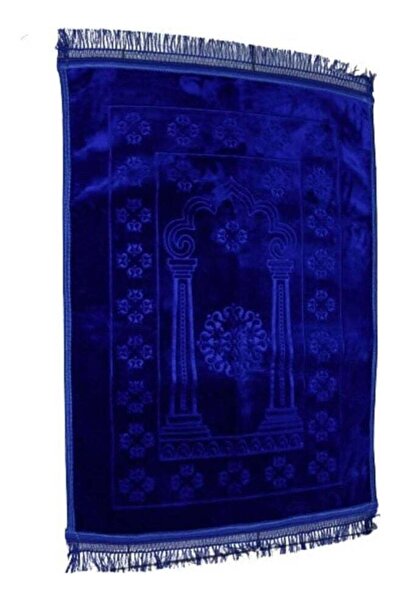 Rosh Velvet Soft Prayer Rug - Blue