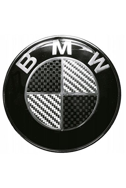 BMW Carbon Emblem 82mm, white-black