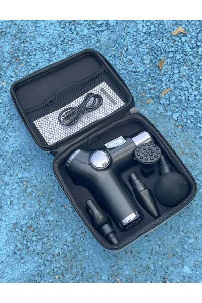 Dinex مسدس تدليك محمول - 3 مستويات سرعة قابلة للتعديل، 4 رؤوس تدليك، محرك عال...