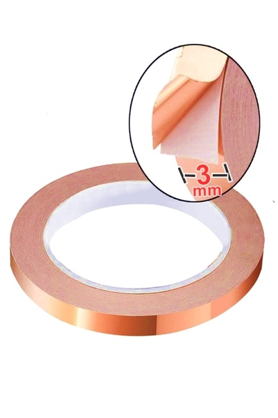BANT EVİ Bakır Bant Ince 3mm X 10metre İki Taraflı iletken Bakır Bant