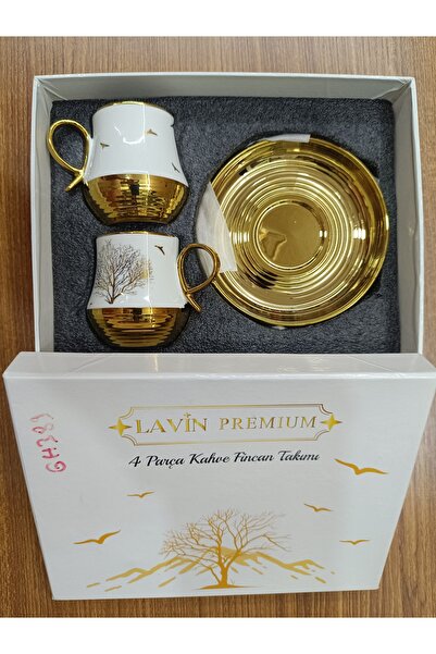 DEKOR ZÜCCACİYE HOME Lavin 2-Piece Gold Tree of Life Coffee Cup